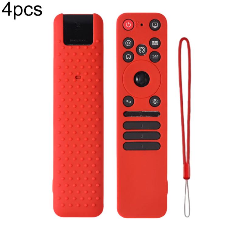 XDcase 4pcs Soft Silicone Protective Case with Mini Strap, For LG MR25GA Magic Remote