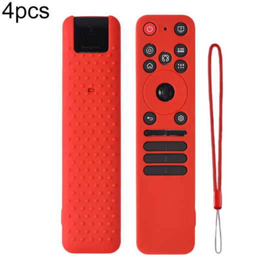 XDcase 4pcs Soft Silicone Protective Case with Mini Strap, For LG MR25GA Magic Remote