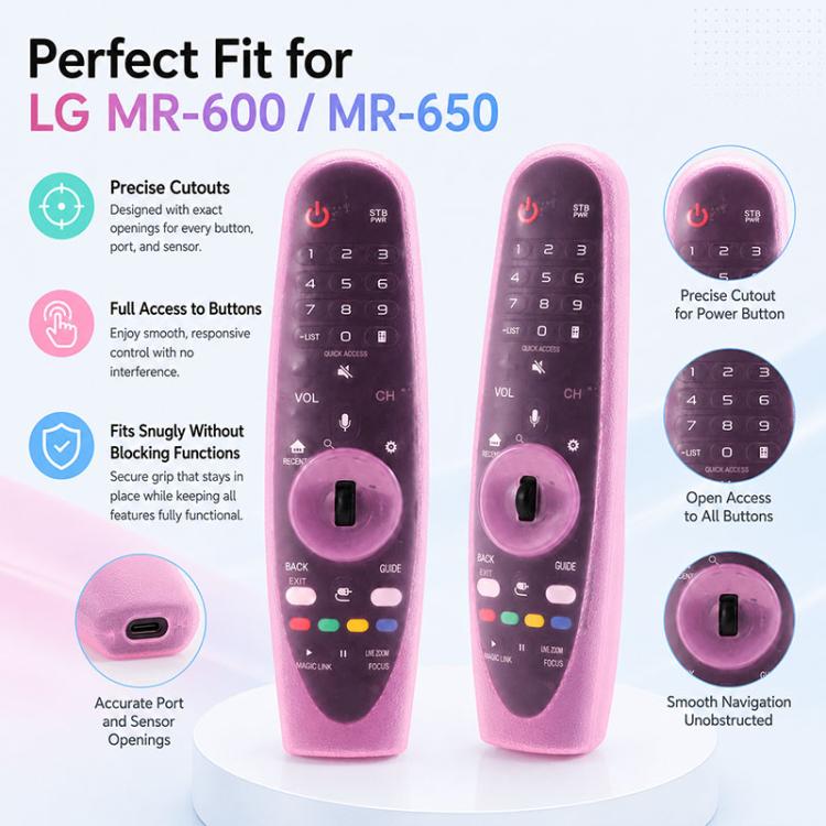 XDcase 4pcs Soft Silicone Jelly Protective Case, For LG MR600 / MR650 Magic Remote