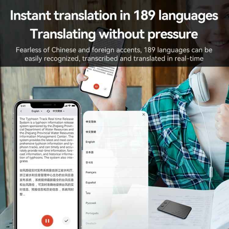 A3 Dual-key V-stripe Texture Ultra-thin AI Smart Voice Recorder Support AIREC-APP, 8GB, 16GB, 32GB, 64GB, 128GB, 256GB