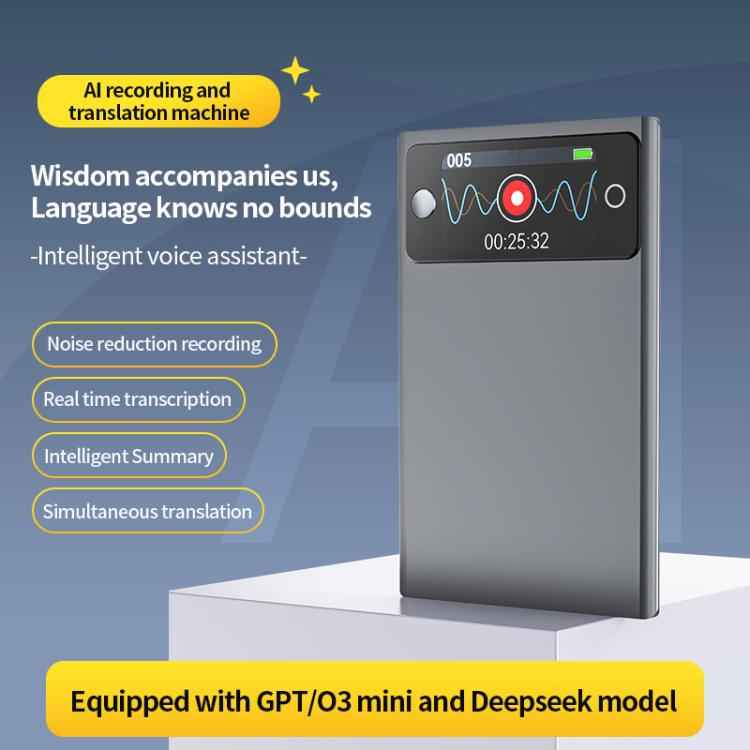 A3P 1.47-inch Display Ultra-thin AI Smart Voice Recorder Support AIREC-APP, 8GB, 16GB, 32GB, 64GB, 128GB, 256GB