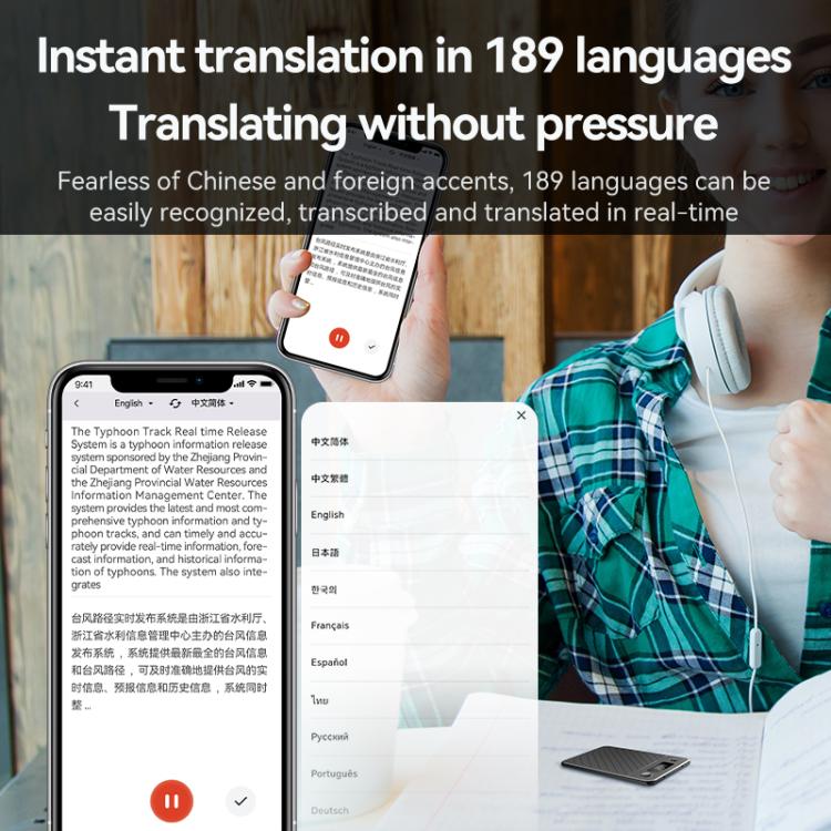 A3P 0.42-inch Mid Display Twill Texture Ultra-thin AI Smart Voice Recorder Support AIREC-APP, 8GB, 16GB, 32GB, 64GB, 128GB, 256GB