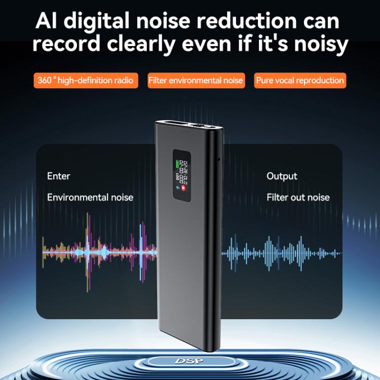 Q31P 0.42-inch Screen Pin-style Voice Recorder, 8GB, 16GB, 32GB, 64GB