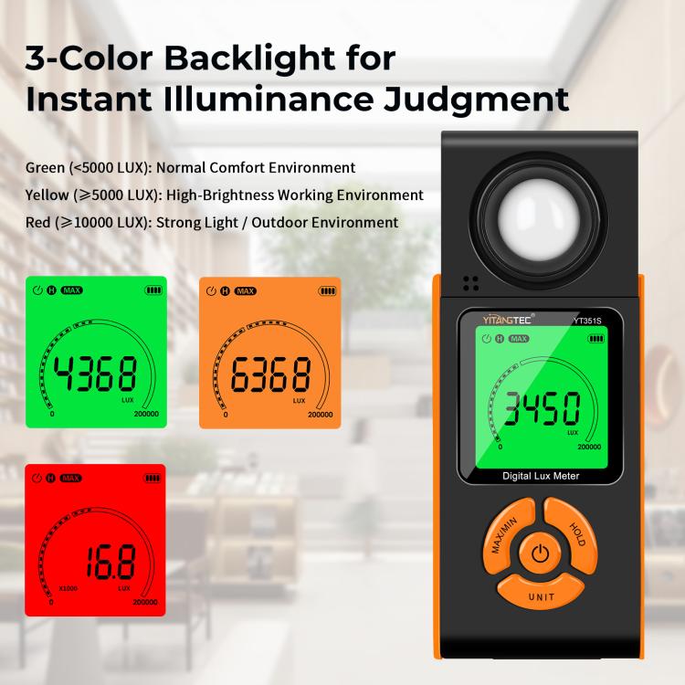 YT351S High Precision Integrated Digital Lux Meter Light Brightness Measuring, YT351S