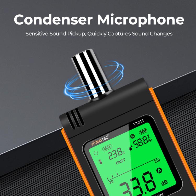 YT311 High Precision Digital Sound Level Meter Support Temperature and Humidity Measurement