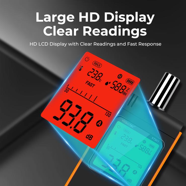 YT311 High Precision Digital Sound Level Meter Support Temperature and Humidity Measurement