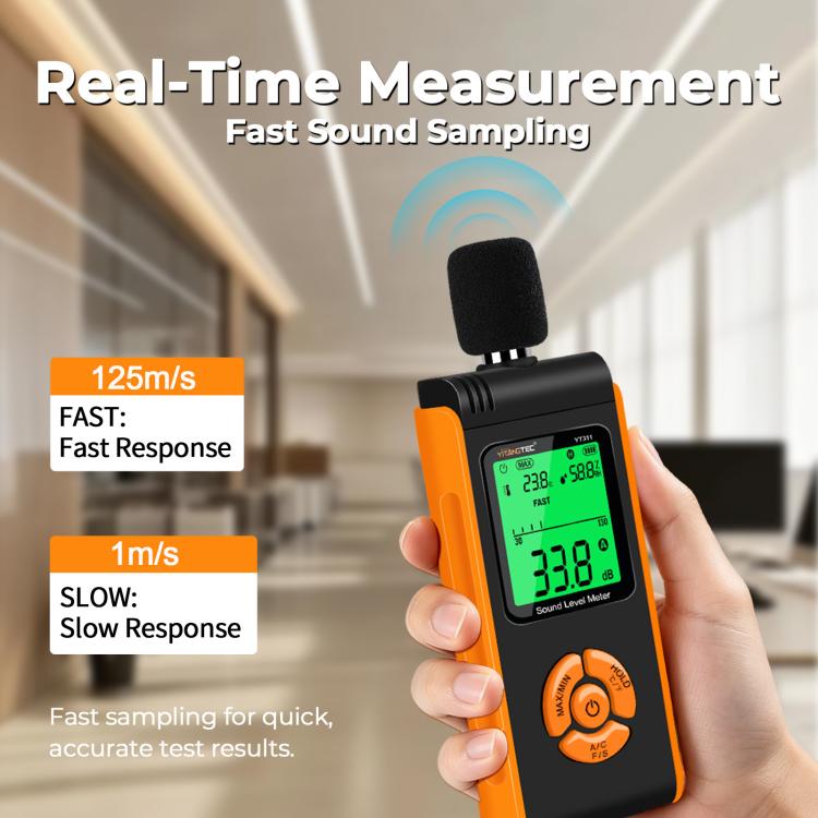 YT311 High Precision Digital Sound Level Meter Support Temperature and Humidity Measurement