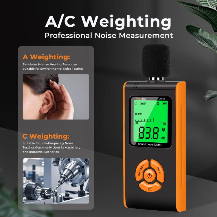 YT311S High Precision Digital Sound Level Meter, Measurement Range: 30–130dB, YT311S