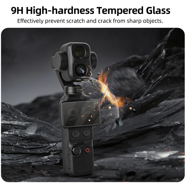 Sunnylife Tempered Glass Film For DJI Osmo Pocket 4P / 4 / 3, Screen & Remote Film 2 Sets, Screen & Remote Film, Screen Film 2pcs, Screen Film