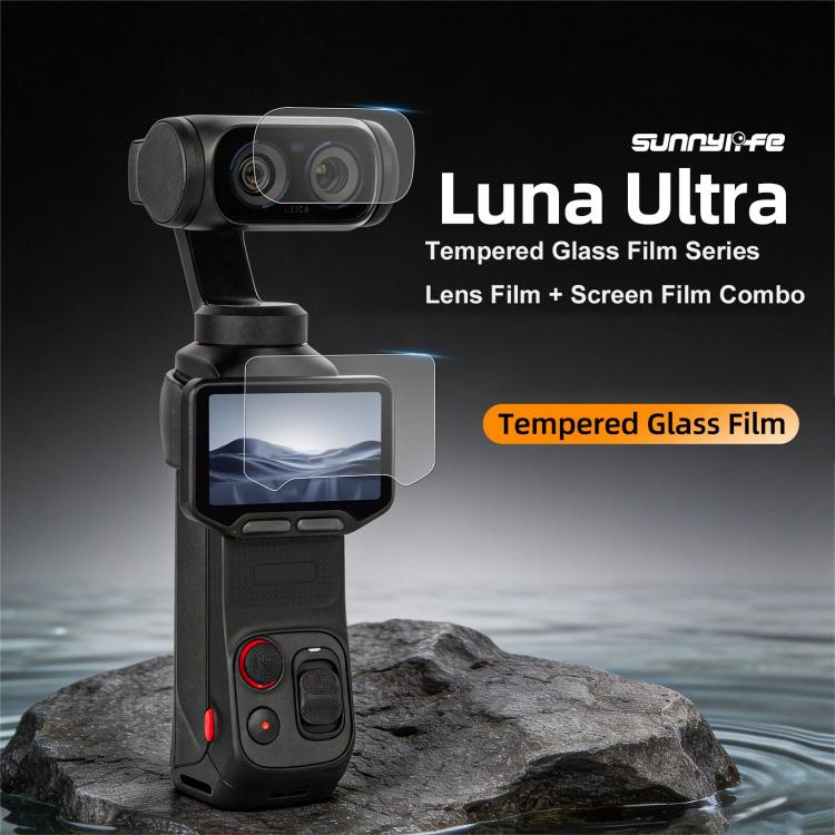 Sunnylife Lens Screen Protector Tempered Glass Film, For Insta360 Luna Ultra