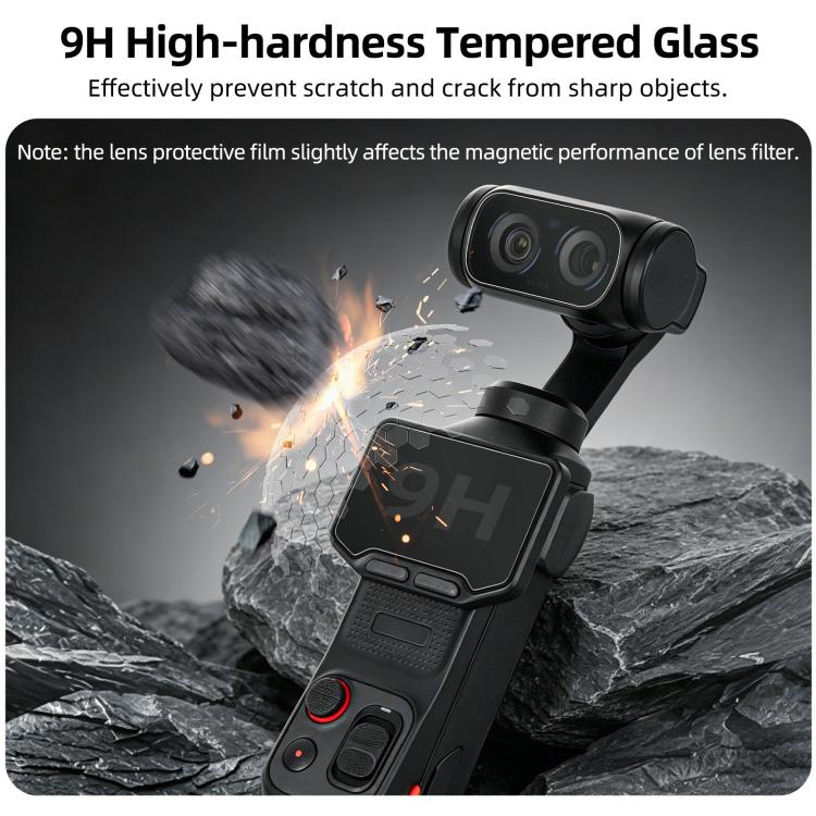 Sunnylife Lens Screen Protector Tempered Glass Film, For Insta360 Luna Ultra