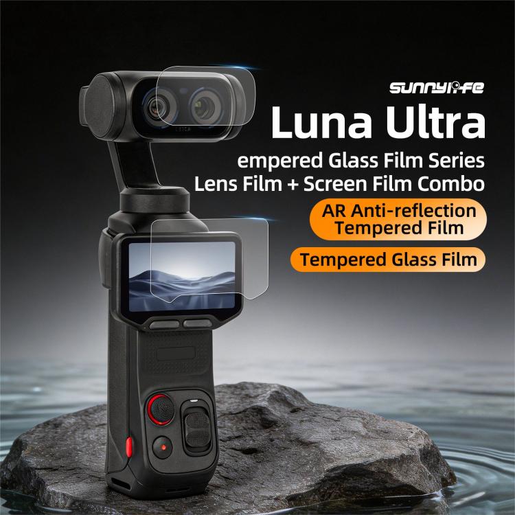 Sunnylife Lens Screen Protector AR Anti-ReflectionTempered Glass Film, For Insta360 Luna Ultra