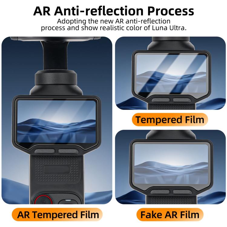 Sunnylife Lens Screen Protector AR Anti-ReflectionTempered Glass Film, For Insta360 Luna Ultra