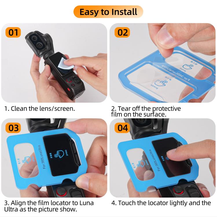 Sunnylife Lens Screen Protector AR Anti-ReflectionTempered Glass Film, For Insta360 Luna Ultra