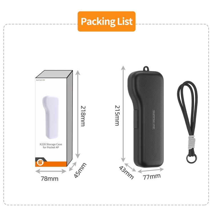 Sunnylife Gimbal Camera Protector with Lanyard Shock-proof Protective Cover Storage Box, For DJI Osmo Pocket 4P