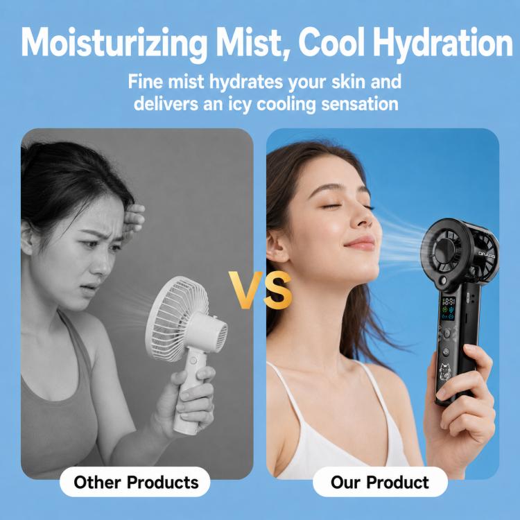 F1 Portable Silent Turbo Spray Cooling Handheld Fan