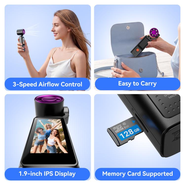 F21 1.97 inch IPS Screen 1080P HD Handheld Vlog Video Camera with Fan