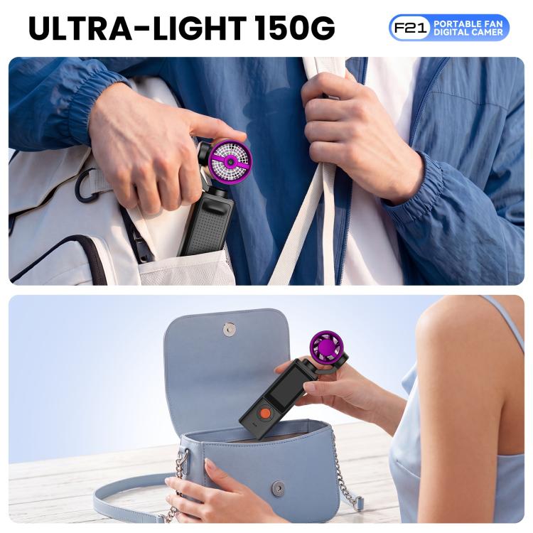 F21 1.97 inch IPS Screen 1080P HD Handheld Vlog Video Camera with Fan