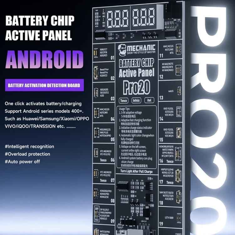 MECHANIC Pro20 Fast Charging Battery Chip Activation Detection Panel for Android