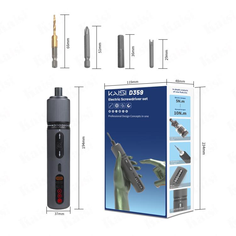 Kaisi D359 37 in 1 Rechargeable Torque Electric Screwdriver Set