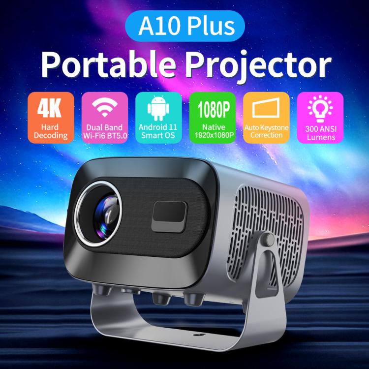 A10 Plus Android 11 360 Degree Rotating Wireless WiFi HD Projector, EU Plug, US Plug, UK Plug, AU Plug