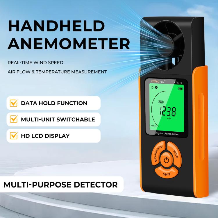 YT331S High Definition Full View Digital Anemometer, YT331S
