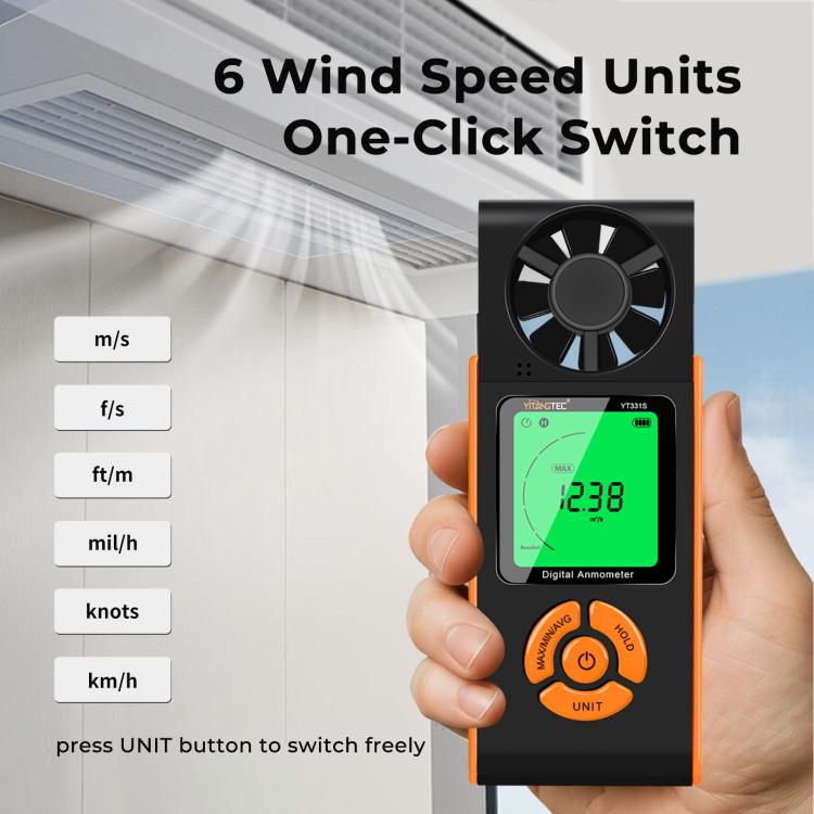 YT331S High Definition Full View Digital Anemometer, YT331S
