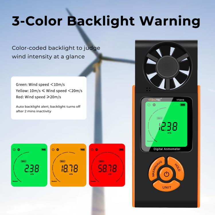 YT331S High Definition Full View Digital Anemometer, YT331S
