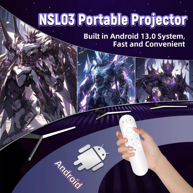 NSL03 Portable Ultra-Thin Automatic Calibration Smart HD Projector, EU Plug, US Plug, UK Plug, AU Plug