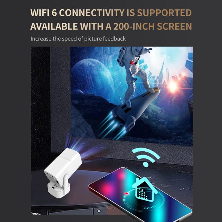 P30 Max Android 13 4K High Definition Smart Portable Projector with Built-in Speaker, EU Plug, US Plug, UK Plug, AU Plug