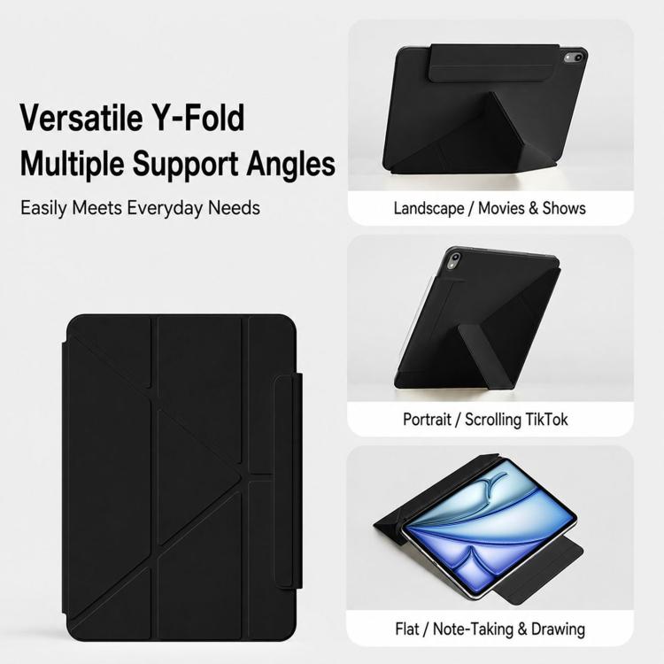XDcase Dual-Sided Magnetic Y-fold Smart Tablet Leather Case with Pencil Holder, For iPad Air 11 2026/2025/2024, For iPad Pro 11 2025 / 2024, For iPad 2025 / 2022, For iPad Pro 11 2022/2021/2020/2018, For iPad Air 10.9 2022 / 2020
