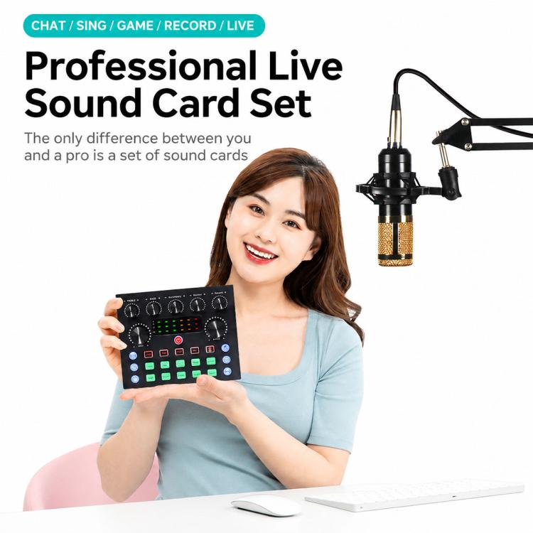 S8 Multi-functional Professional Live Streaming Sound Card Audio Mixer, S8