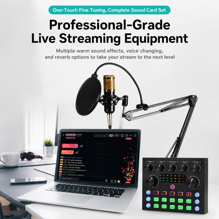 S8 Multi-functional Professional Live Streaming Sound Card Audio Mixer, S8