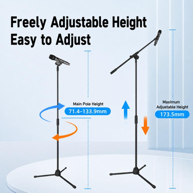 NB-650 Adjustable Single Microphone Vertical Floor Tripod Stand, NB-650 Microphone Floor Tripod Stand