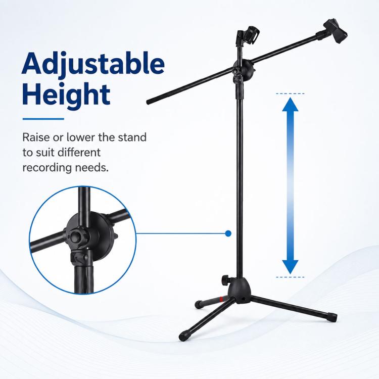 NB-107 Professional Dual Microphone Tripod Floor Stand, NB-107 Dual Microphone Floor Tripod Stand