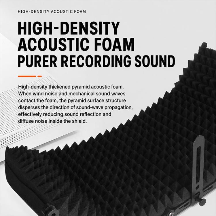 M3 Foldable Three-Panel Microphone Isolation Shield Windproof Screen, M3 Isolation Shield