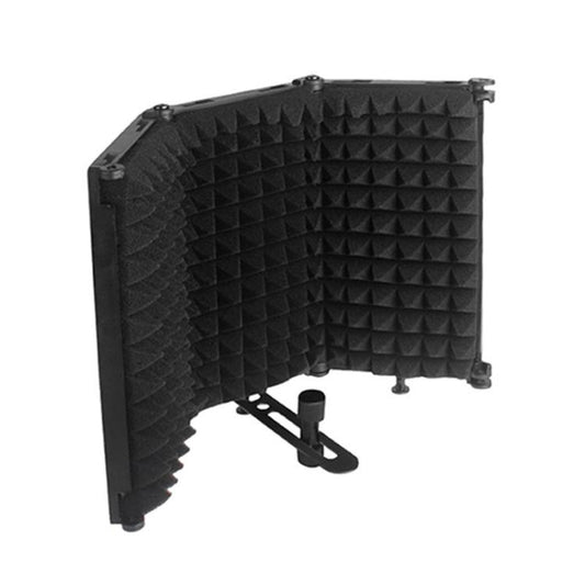 M3P Foldable Three-Panel Microphone Isolation Shield Windproof Screen with Phone Clip, M3P Isolation Shield+Phone Clip
