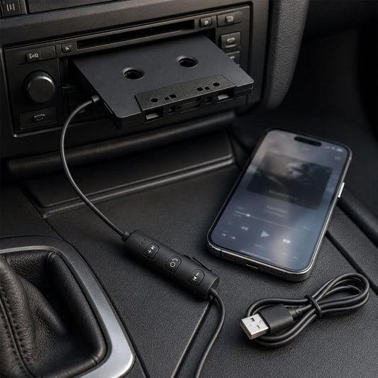 BlueTooth 5.1 In Car MP3 to Cassette Converter Tape Player