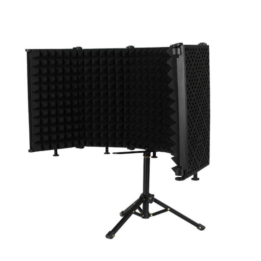 M5 Foldable Five-Panel Microphone Isolation Shield with Tripod and Pop Filter Kit, M5 Isolation Shield+Tripod+Pop Filter