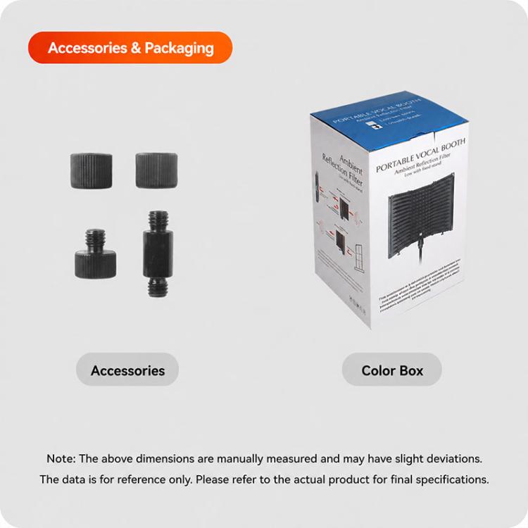 M3 Foldable Three-Panel Metal Casing Microphone Isolation Shield, M3 Metal Casing Isolation Shield