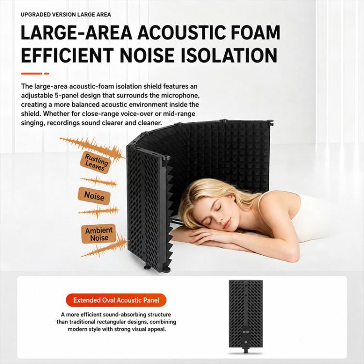 M3 Foldable Three-Panel Metal Casing Microphone Isolation Shield, M3 Metal Casing Isolation Shield