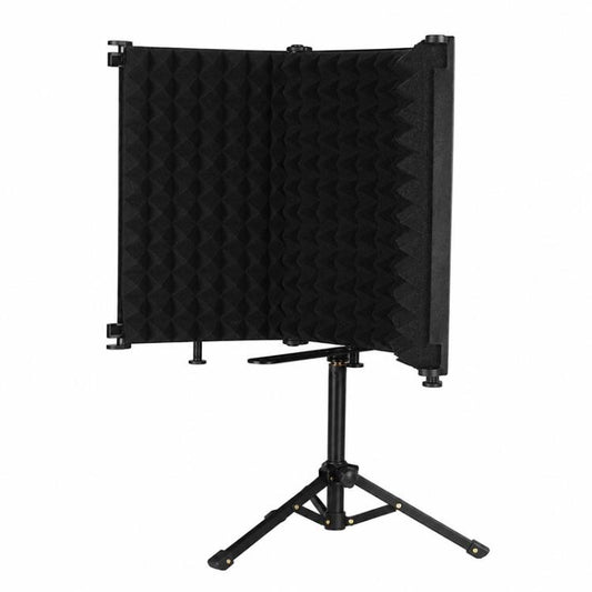 M3 Foldable Three-Panel Metal Casing Microphone Isolation Shield with Tripod and Pop Filter Kit, M3 Metal Casing Isolation Shield+Tripod+Pop Filter