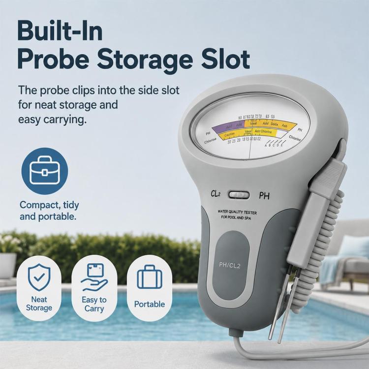 2 in 1 Portable Swimming Pool Water Quality Tester PH Tester, 2 in 1