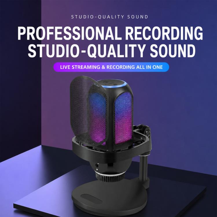 APK001 AI Noise Reduction USB Condenser Desktop Microphone, APK001 Desktop Microphone