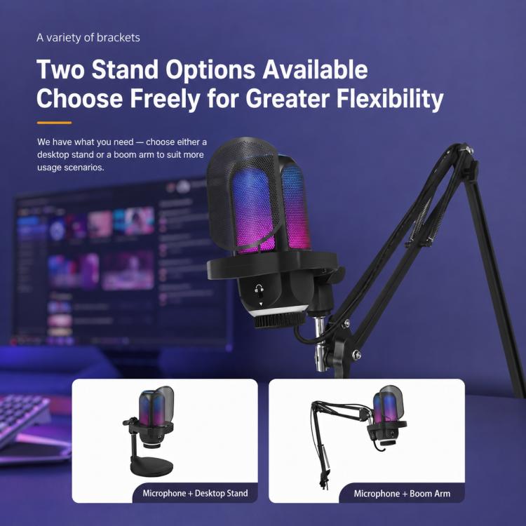 APK001 AI Noise Reduction USB Condenser Desktop Microphone, APK001 Desktop Microphone