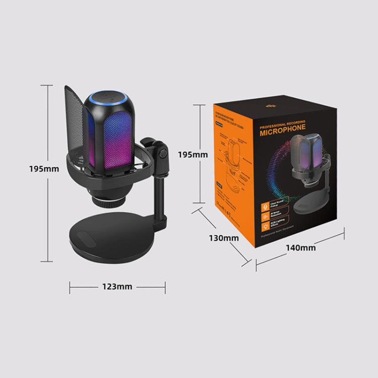 APK001 AI Noise Reduction USB Condenser Desktop Microphone, APK001 Desktop Microphone