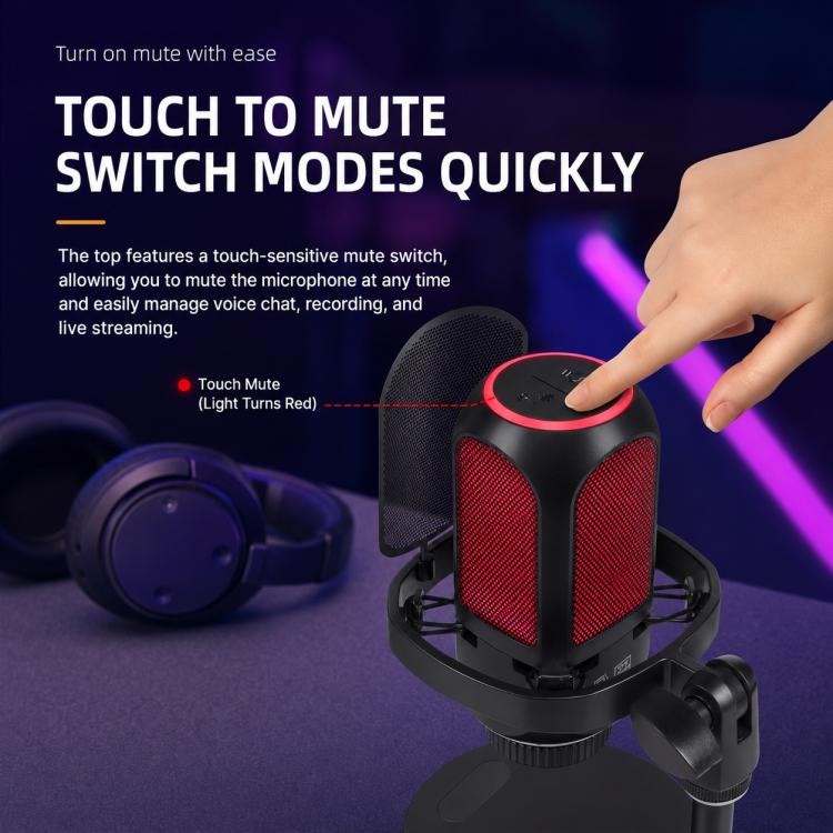 APK001 AI Noise Reduction USB Condenser Desktop Microphone, APK001 Desktop Microphone