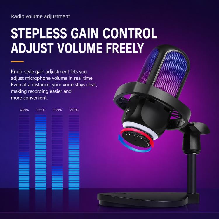 APK001 AI Noise Reduction USB Condenser Desktop Microphone, APK001 Desktop Microphone