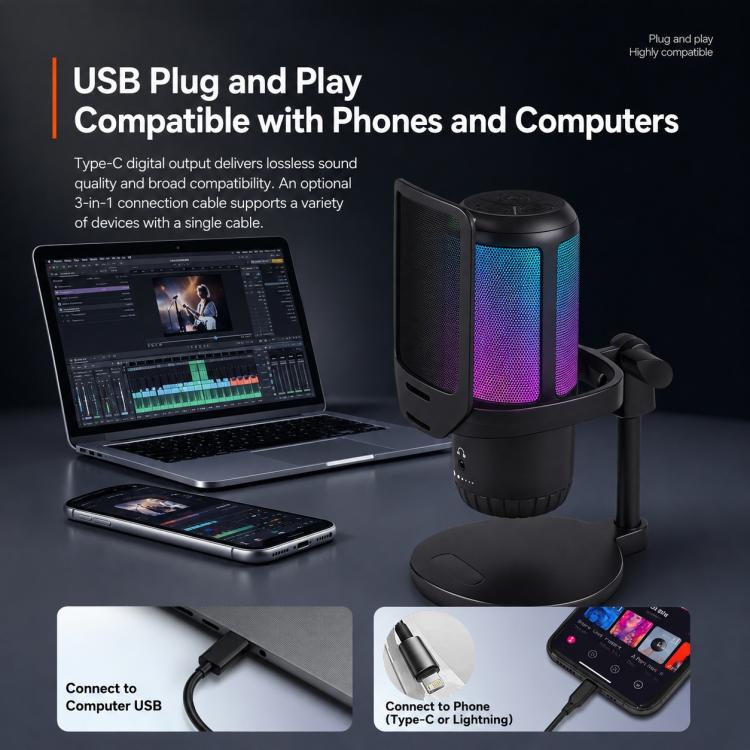 APK005 AI Smart Noise Reduction Condenser Cantilever Microphone, APK005 Cantilever Microphone
