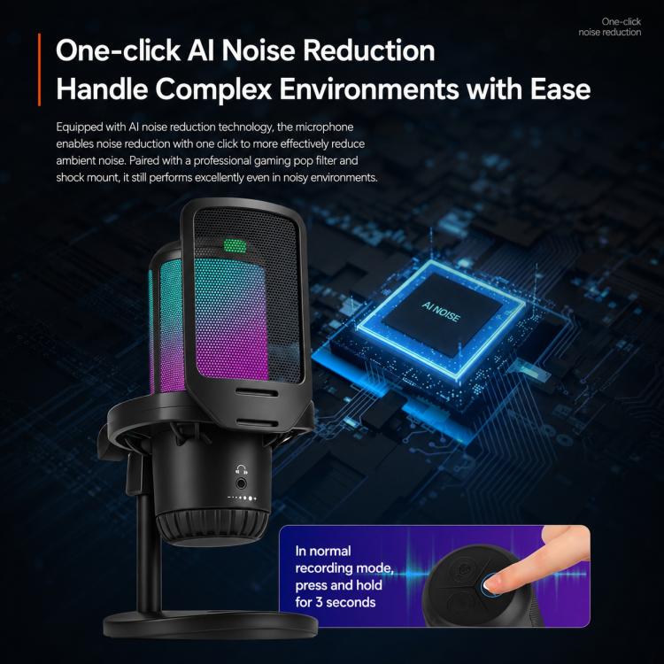 APK005 AI Smart Noise Reduction Condenser Desktop Microphone, APK005 Desktop Microphone